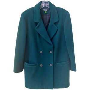 Dennis Basso Women's Green Pea Coat